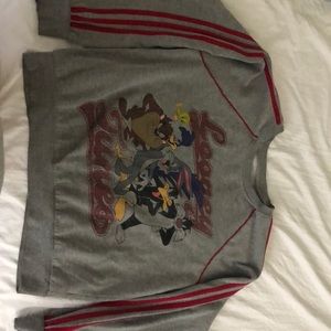 Red and grey Looney Tunes Adidas sweatshirt